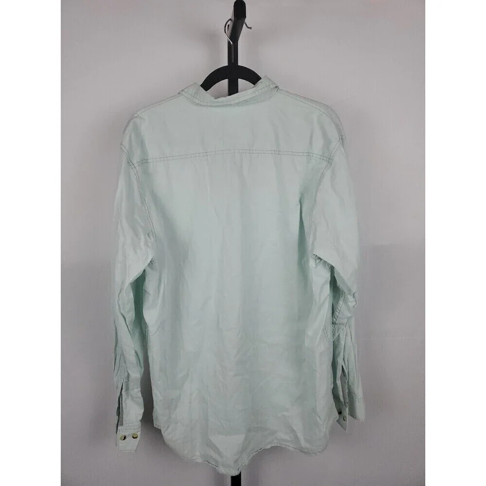 Wrangler Light Green Men's Long Sleeve Shirt Cotton Men XL Cotton - Picture 5 of 10